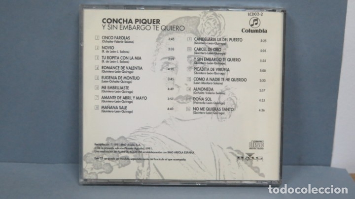 CDs de m&uacute;sica: CD. CONCHA PIQUER. Y SIN EMBARGO TE QUIERO - Foto 2