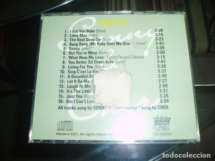 CDs de m&uacute;sica: SONNY AND CHER GREATEST HITS CD - Foto 2