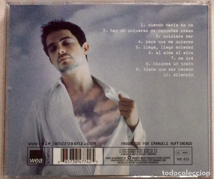 CDs de m&uacute;sica: ALEJANDRO SANZ , EL ALMA AL AIRE CD (2000) - Foto 4