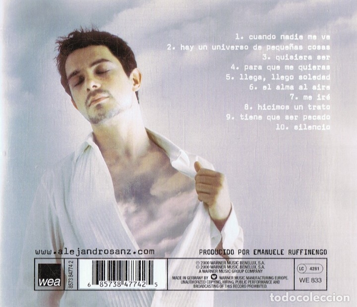 CDs de m&uacute;sica: ALEJANDRO SANZ EL ALMA AL AIRE - Foto 2