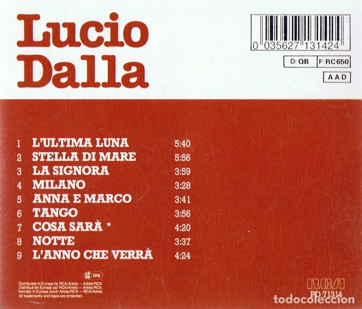 CDs de m&uacute;sica: LUCIO DALLA (CD)............... - Foto 2