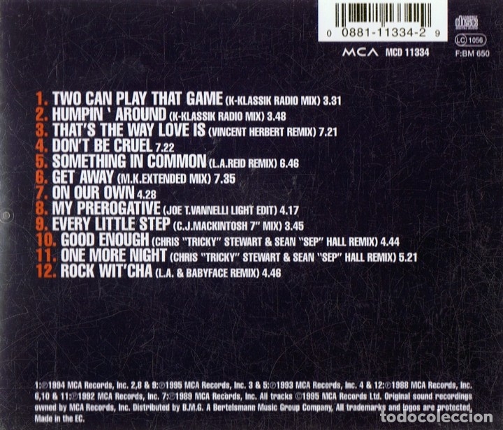 CDs de m&uacute;sica: BOBBY BROWN TWO CAN PLAY THAT GAME - Foto 2