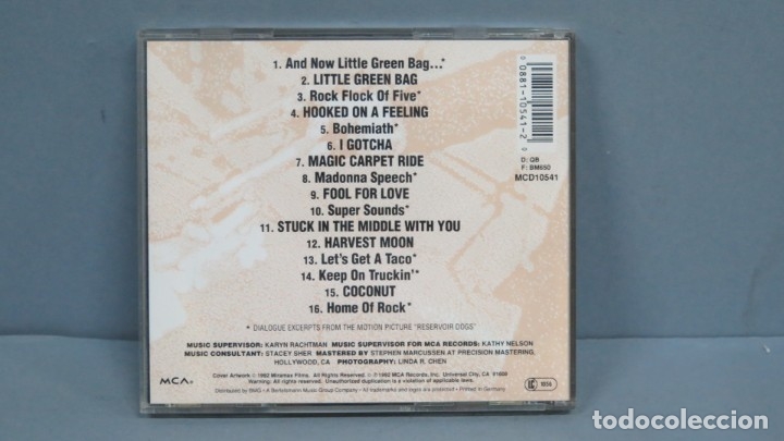 CDs de m&uacute;sica: CD. RESERVOIR DOGS - Foto 2