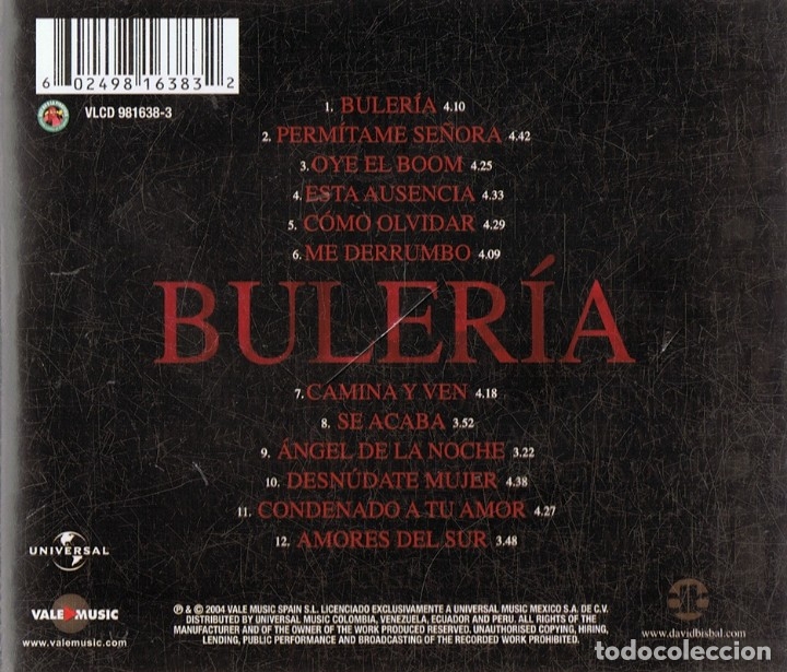 CDs de m&uacute;sica: DAVID BISBAL BULERIA (CD) - Foto 2