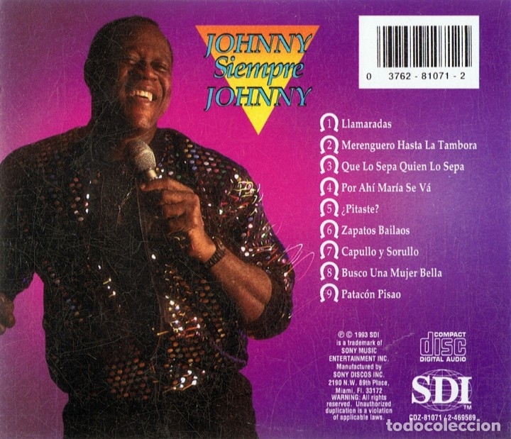 CDs de m&uacute;sica: JOHNNY SIEMPRE JOHNNY  (CD) - Foto 2