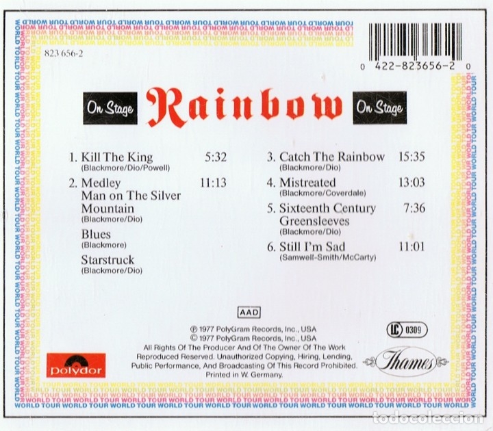 CDs de m&uacute;sica: RAINBOW / RAINBOW ON STAGE (CD) - Foto 2