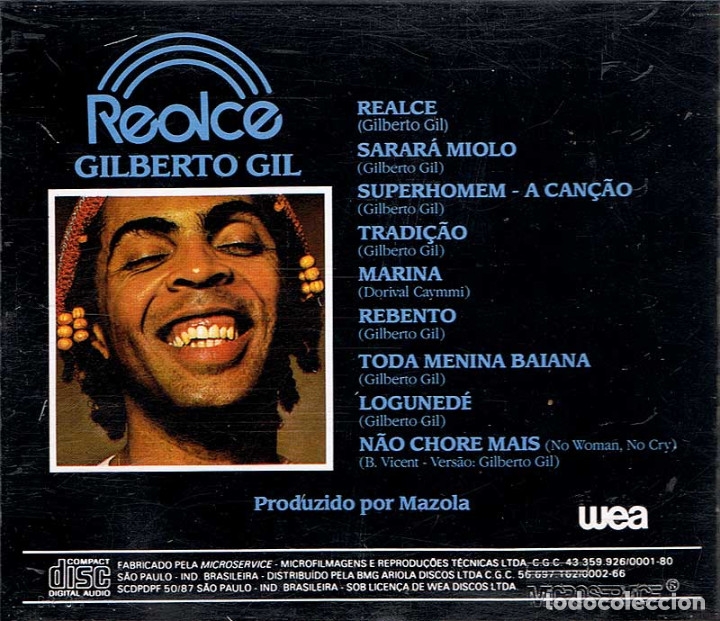 CDs de m&uacute;sica: Gilberto Gil - Realce. CD. Wea - Foto 2
