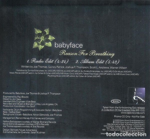 CDs de m&uacute;sica: Babyface &lrm;&ndash; Reason For Breathing - Foto 2