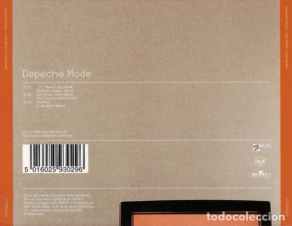 CDs de m&uacute;sica: Single raro Depeche Mode &lrm;&ndash; Only When I Lose Myself - Foto 2