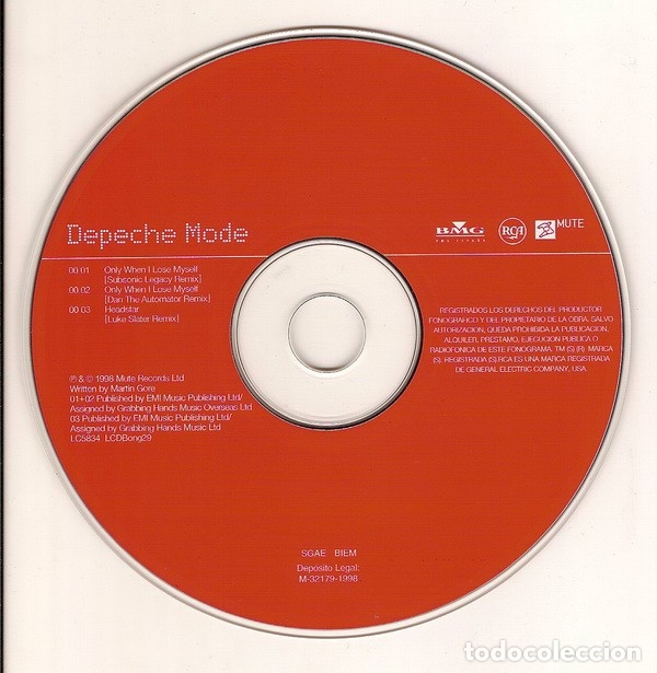 CDs de m&uacute;sica: Single raro Depeche Mode &lrm;&ndash; Only When I Lose Myself - Foto 3