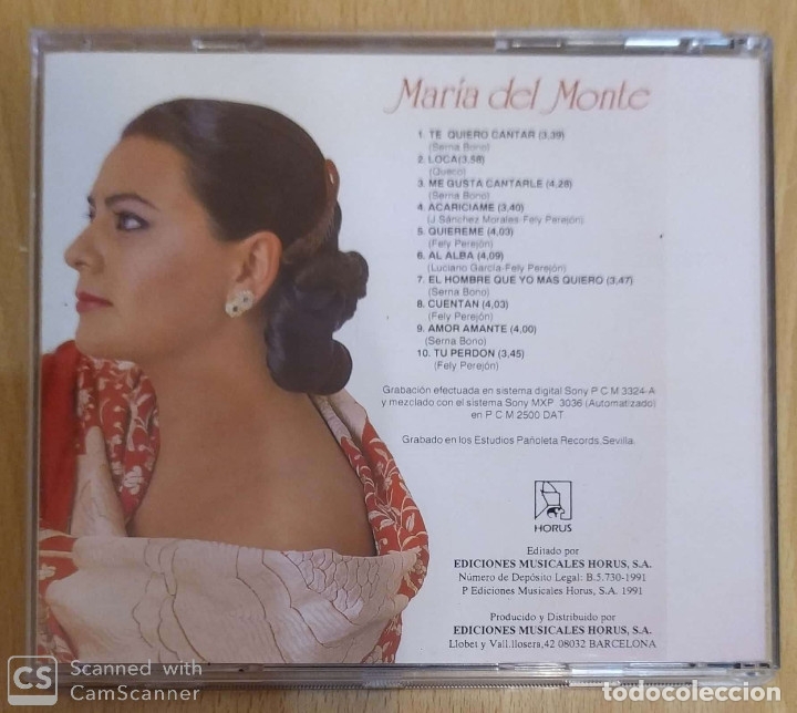 CDs de m&uacute;sica: MARIA DEL MONTE (AL ALBA) CD 1991 HORUS - Foto 2