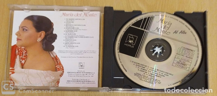 CDs de m&uacute;sica: MARIA DEL MONTE (AL ALBA) CD 1991 HORUS - Foto 3