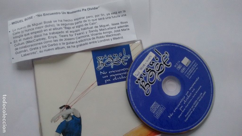 CD-SINGLE -PROMOCION- DE MIGUEL BOSE
