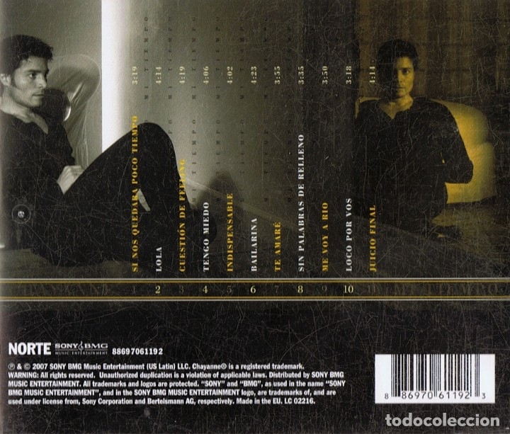 CDs de m&uacute;sica: CHAYANNE &uml;MI TIEMPO&uml; (CD) - Foto 2