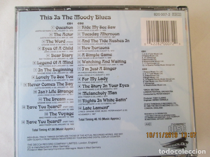CDs de m&uacute;sica: THIS IS,  THE MOODY BLUES 2CD,S - Foto 3