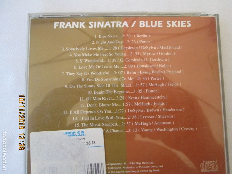 CDs de m&uacute;sica: FRANK SINATRA , BLUE SKIES  CD - Foto 2