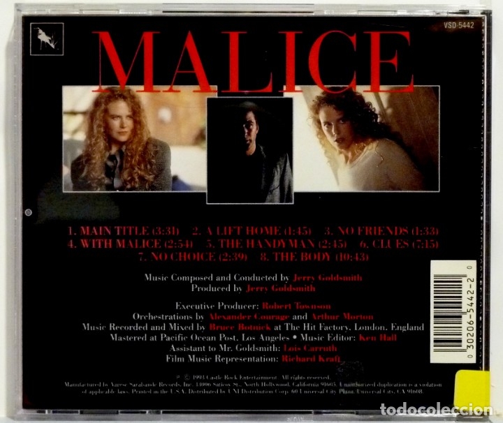CDs de m&uacute;sica: MALICE - JERRY GOLDSMITH - Foto 2