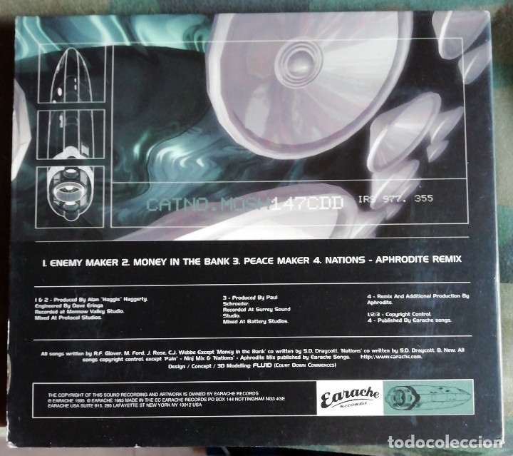 CDs de m&uacute;sica: Dub War &ndash; Enemy Maker CD digipak, Single 4 temas, UK 1996 - Foto 2