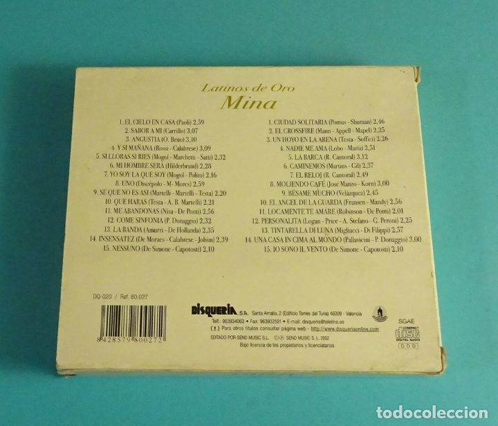 CDs de m&uacute;sica: LATINOS DE ORO. MINA. DOS CD - Foto 3