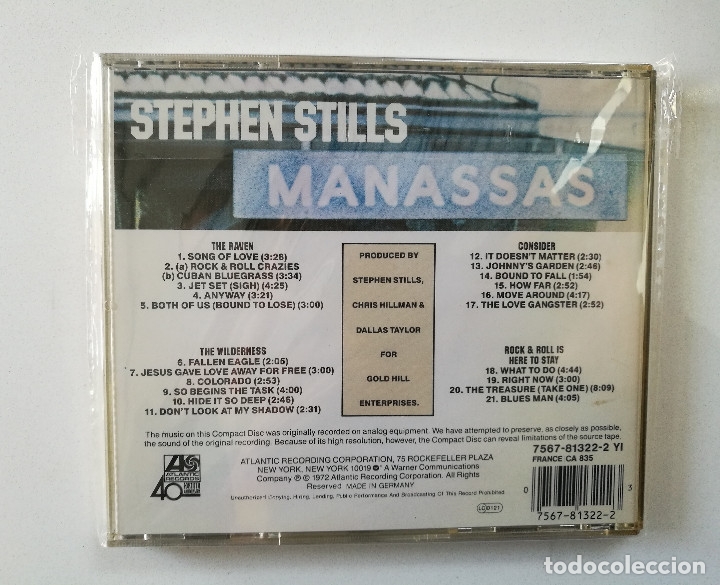 CDs de m&uacute;sica: STEPHEN STILLS - Manassas - CD ATLANTIC RECORDS - Foto 2