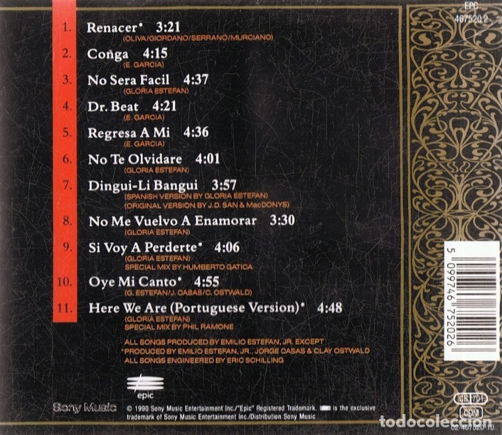 CDs de m&uacute;sica: GLORIA ESTEFAN EXITOS DE GLORIA ESTEFAN - Foto 2