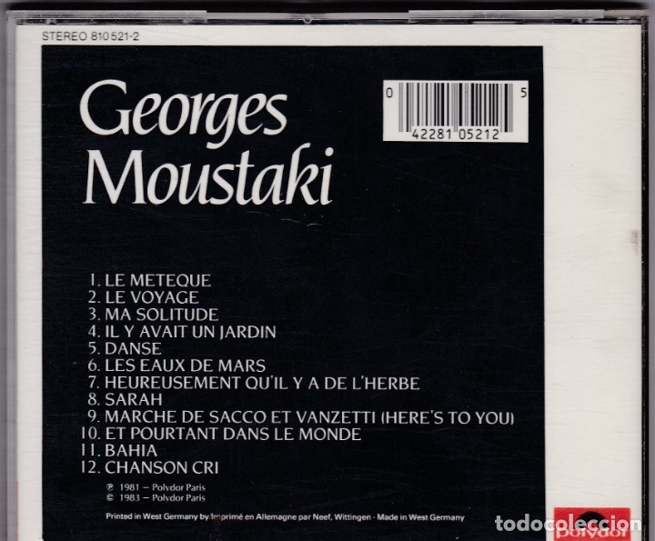 CDs de m&uacute;sica: Georges Moustaki - CD - Foto 2