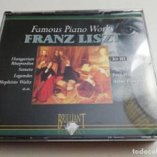 CDs de Música: FAMOUS PIANO WORKS FRANZ LISZT (3 CD SET) ALFRED BRENDEL / ARTUR PIZARRO / EARL WILD