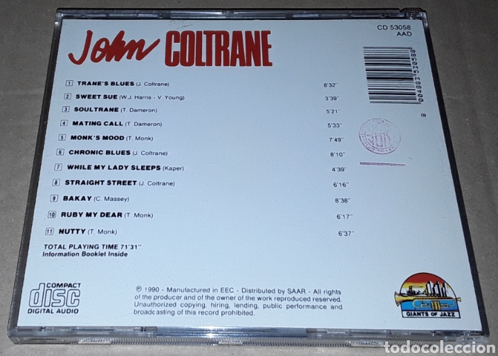 CDs de m&uacute;sica: CD - JOHN COLTRANE - TRANES BLUES - COLTRANE - Foto 2