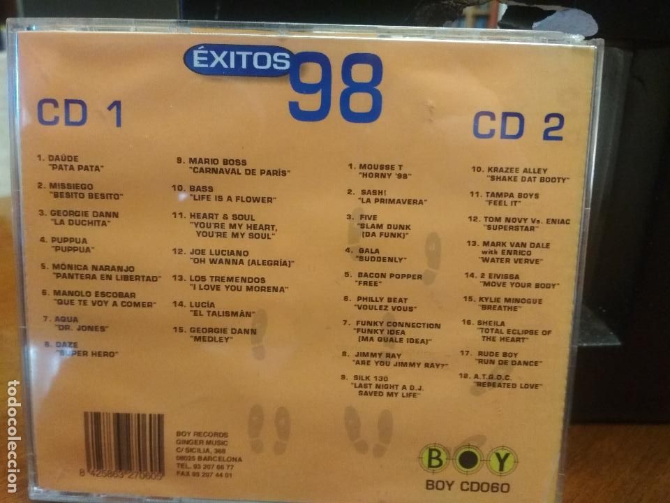 CDs de m&uacute;sica: VV.AA. - &Eacute;XITOS 98 - CD DOBLE BOY PEPETO - Foto 2