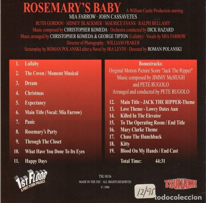 CDs de m&uacute;sica: LA SEMILLA DEL DIABLO. CD-BSO - Foto 2