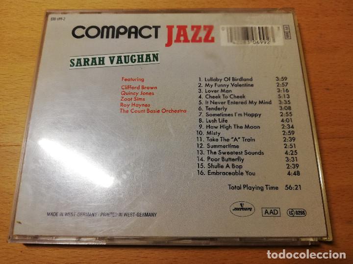 CDs de m&uacute;sica: COMPACT JAZZ. SARAH VAUGHAN (CD) - Foto 3