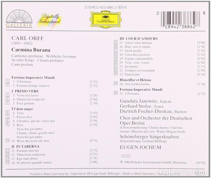 CDs de m&uacute;sica: Carl Orff: Carmina Burana  - CD - Foto 2