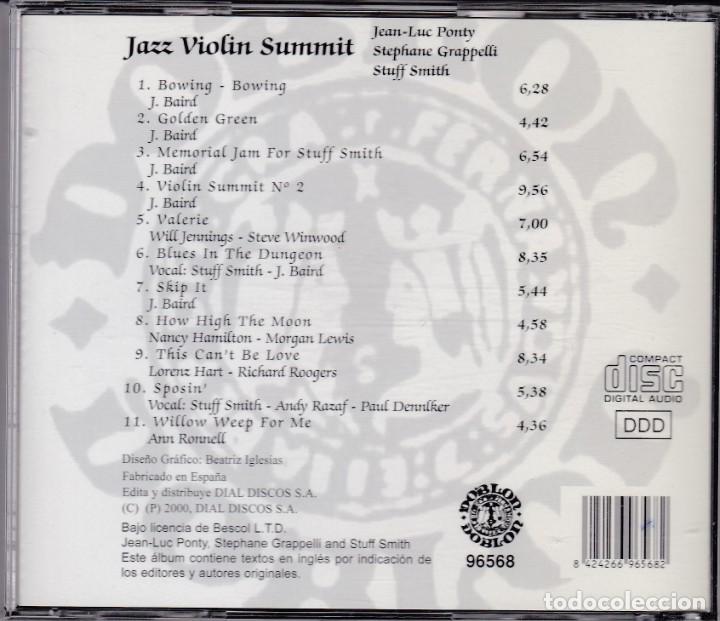 CDs de m&uacute;sica: Jazz Violin Summit - Ponty / Grappelli / Smith - CD - Foto 2