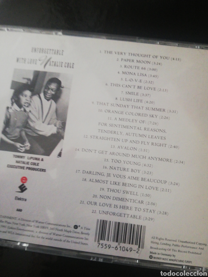 CDs de m&uacute;sica: Cd / NATALIE COLE / UNFORGETTABLE - Foto 2