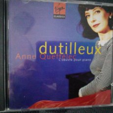 CDs de Música: DUTILLEUX. L'OEUVRE POR PIANO. ANNE QUEFFÉLEC. VIRGIN CLASSICS.. Lote 190015212