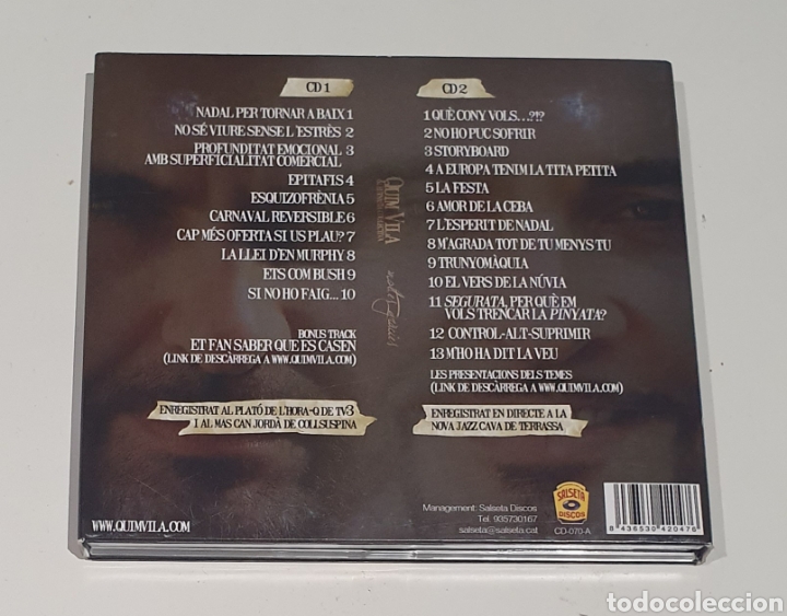 CDs de m&uacute;sica: QUIM VILA & EUTANASIA COL.LECTIVA / 2CD DIGIPACK / MOLTES GRACIES - Foto 3