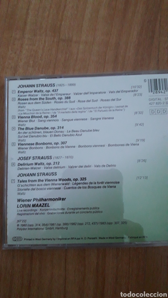 CDs de m&uacute;sica: JOHANN STRAUSS. WALZER - Foto 2