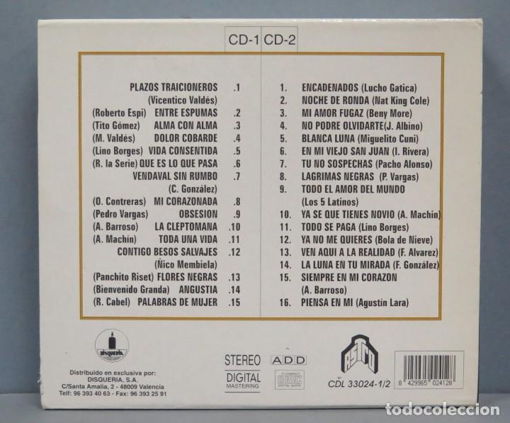 CDs de m&uacute;sica: 2 CD. BOLEROS INOLVIDABLES. 30 EXITOS DE ORO - Foto 2