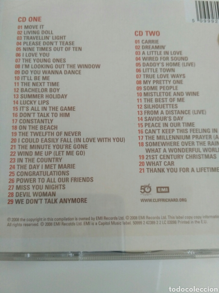 CDs de m&uacute;sica: Cliff - 50th Anniversary Album (2xCD, Comp) - Foto 4