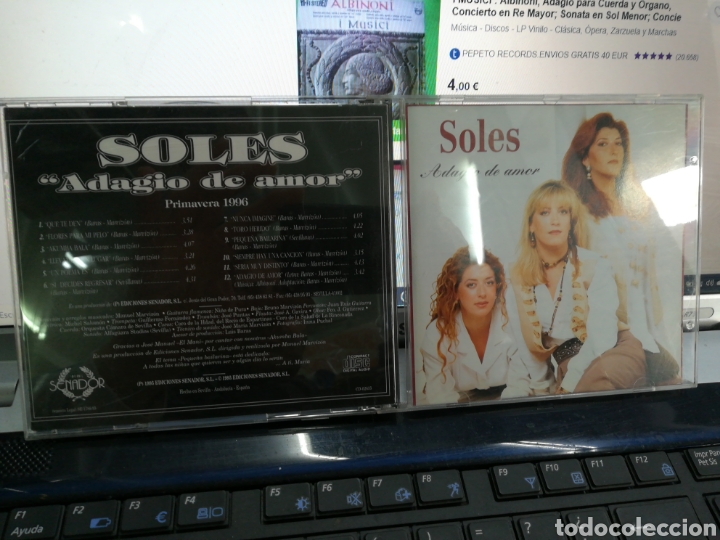 CDs de m&uacute;sica: Soles cd adagio de amor 1995 - Foto 1