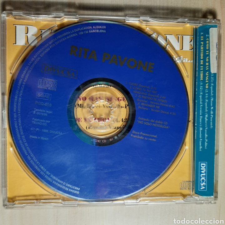 CDs de m&uacute;sica: Rita Pavone / No Solo Nostalgia - Foto 2