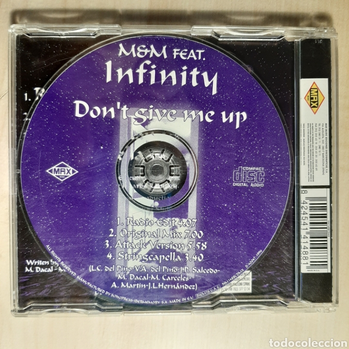 CDs de m&uacute;sica: M&M Feat. Infinity / Dont vive me up - Foto 2