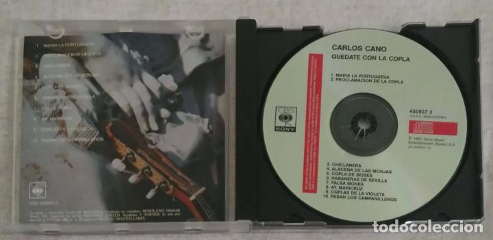 CDs de m&uacute;sica: CARLOS CANO (QUEDATE CON LA COPLA) CD 1987 - 1&ordf; Edici&oacute;n sin codigo de barras - Foto 3