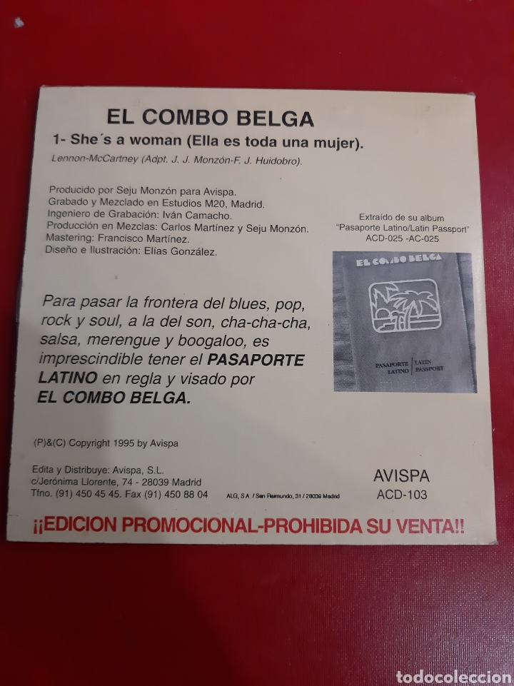 CDs de m&uacute;sica: 1995 el combo belga Pasaporte Latin cd - Foto 2