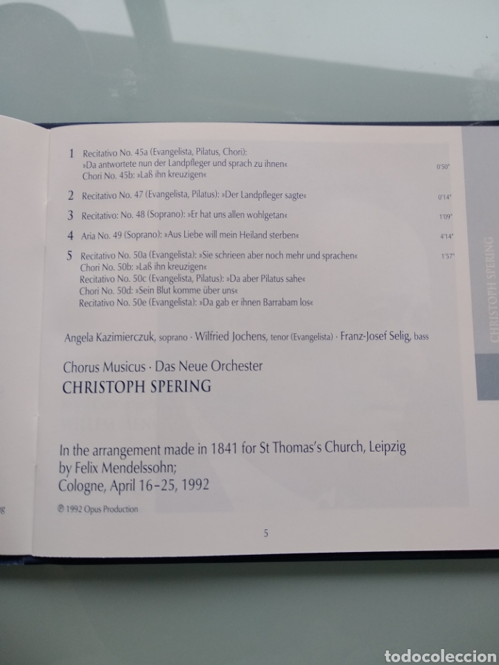 CDs de m&uacute;sica: Bach - St Matthew Passion Bach 2000 Sampler - Foto 4