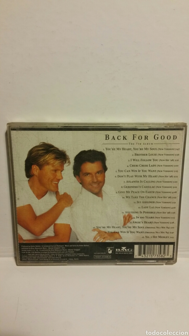 CDs de m&uacute;sica: Modern talking, back for good, cd 1998. - Foto 2
