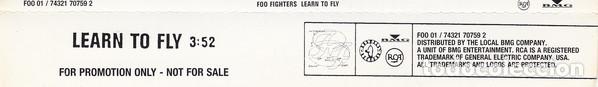 CDs de m&uacute;sica: FOO FIGHTERS. LEARN TO FLY. CD SINGLE - Foto 4
