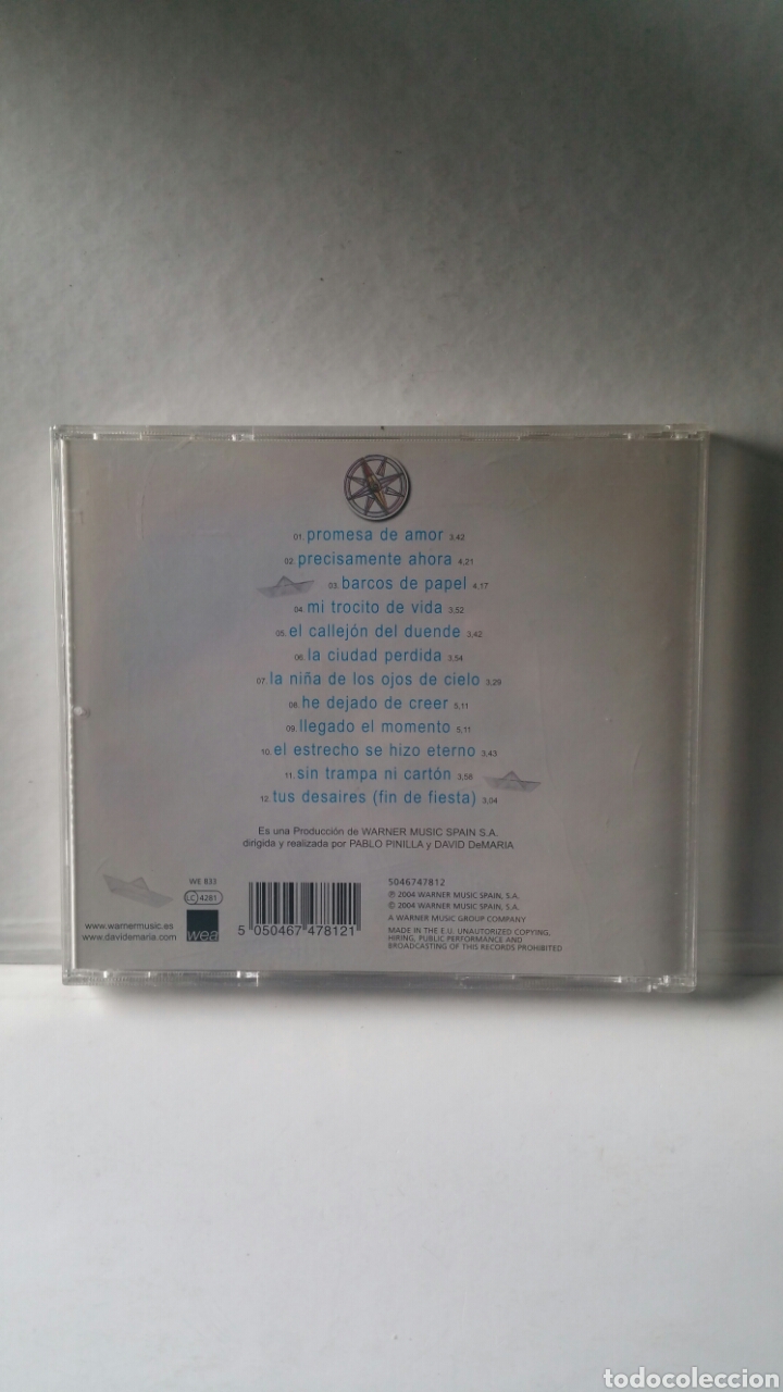 CDs de m&uacute;sica: David demaria, barcos de papel, cd 2004. - Foto 2