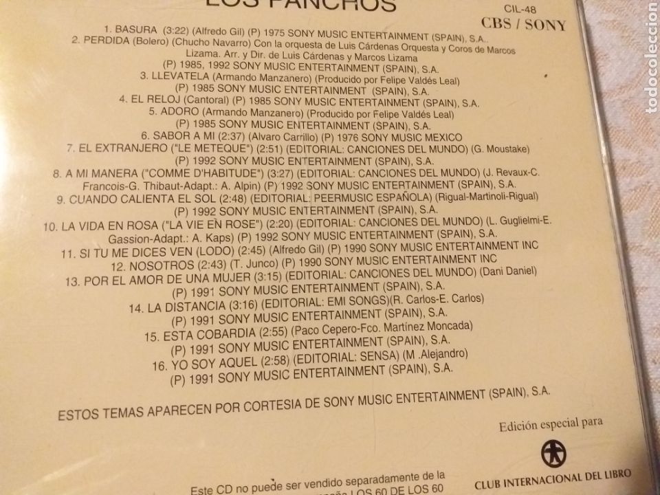 CDs de m&uacute;sica: LOS PANCHOS - Foto 2