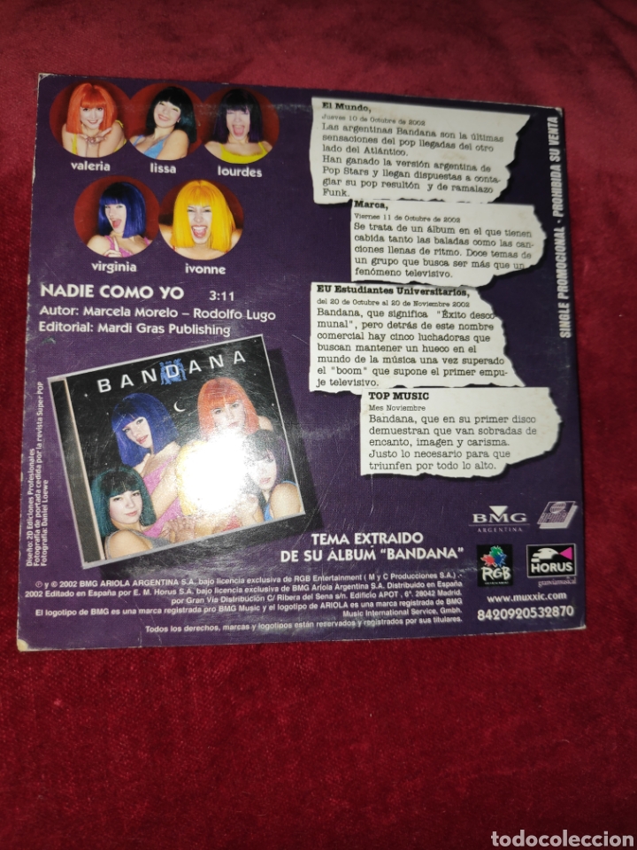 CDs de m&uacute;sica: Bandana - Nadie como yo - Cd single - Foto 2